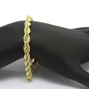 Bracelet 14 kt. Gold Overlay rope 8” long 6mmwide